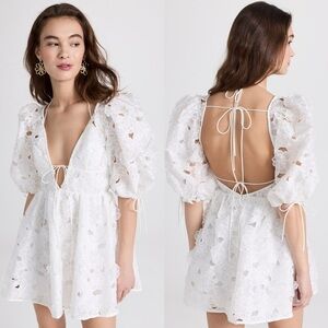 For Love & Lemons 3D floral Leighton Babydoll Mini Dress Size Small​​​